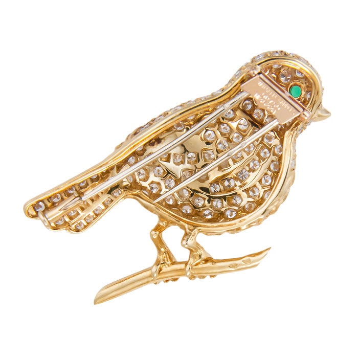 French Van Cleef & Arpels Diamond Bird Brooch