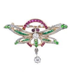 1910 Gem Set Dragonfly Brooch