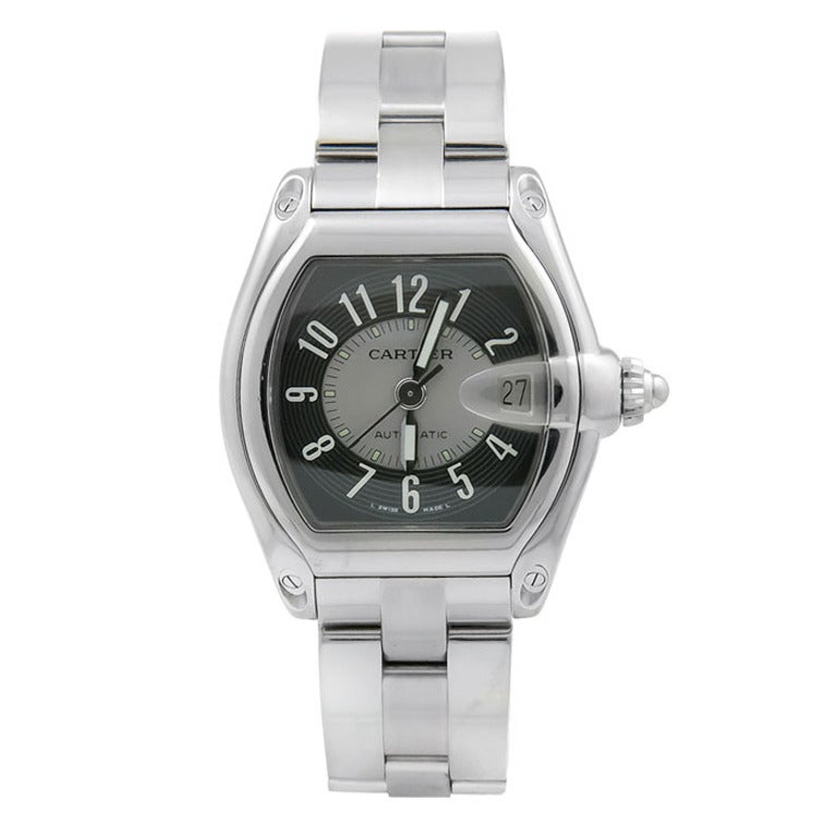 Cartier Stainless Steel Roadster Wristwatch at 1stdibs