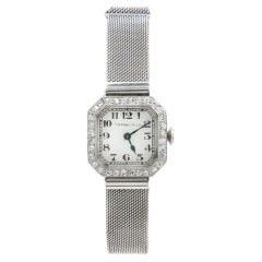 Antique Patek Philippe Lady's Platinum and Diamond Wristwatch Retailed by Tiffany & Co.