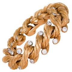 Diamond Yellow Gold Bracelet c1960s Diamond Yellow Gold Bracelet c1960s