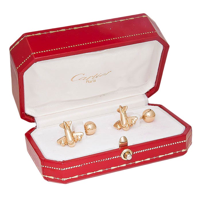Cartier Whimsical Airplane Cufflinks