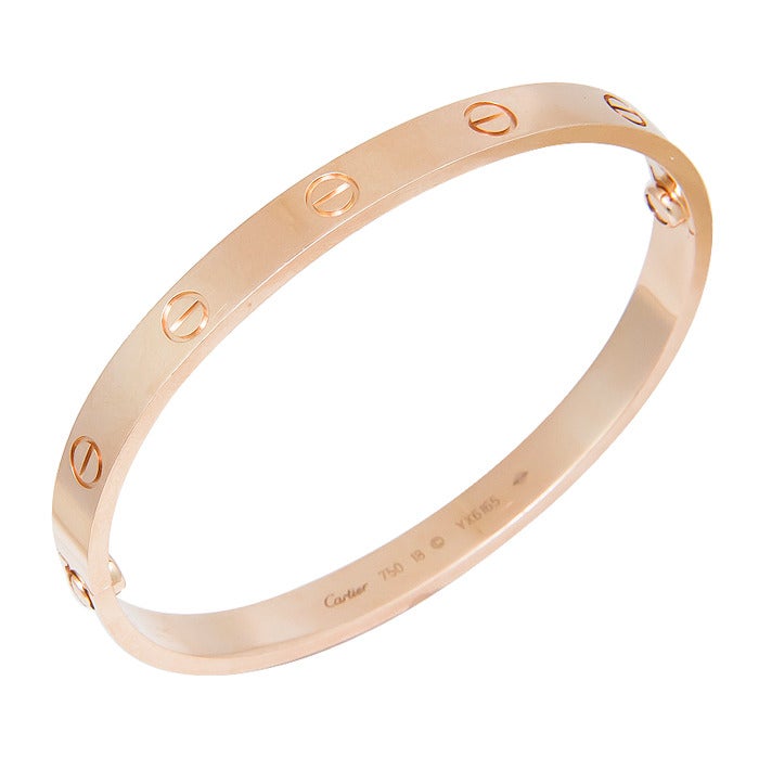 Cartier Pink Gold Love Bracelet In New Condition In Chicago, IL