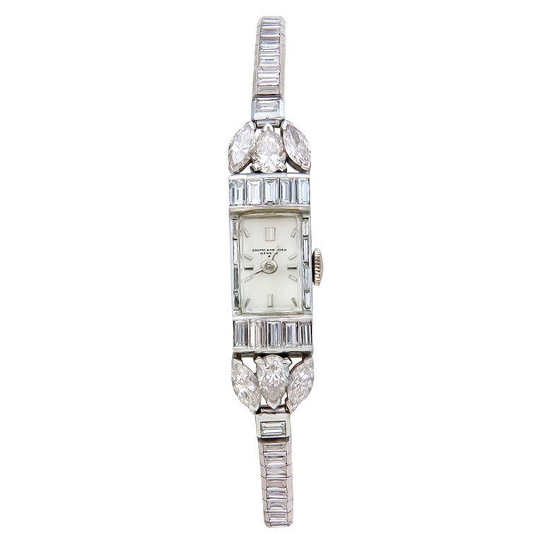 Baum & Mercier Lady's Platinum and Diamond Bracelet Watch