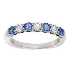 Tiffany & Company Platinum Diamond Sapphire Band Ring