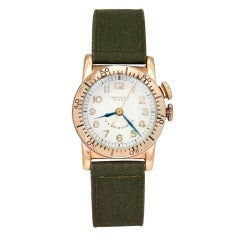 Montre-bracelet de pilote Longines en or jaune Weems circa 1930