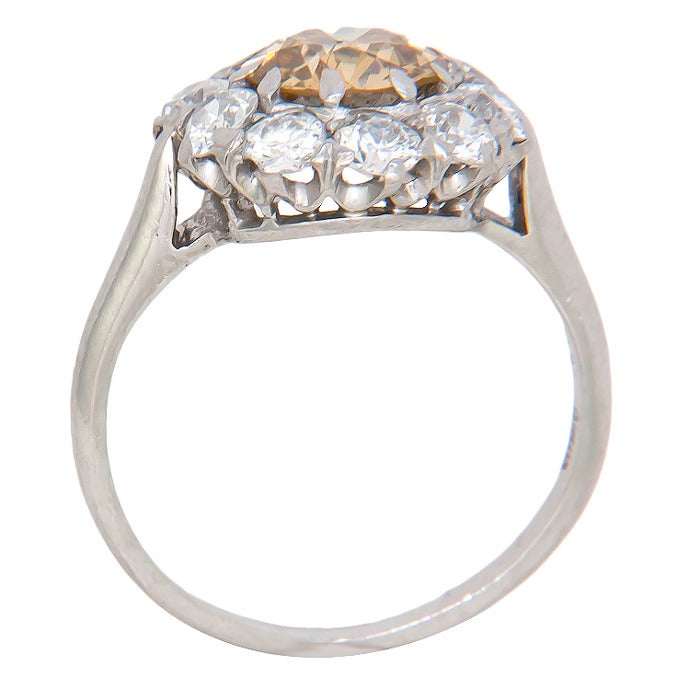 Edwardian Circa: 1920 Fancy Brownish Yellow Diamond Ring