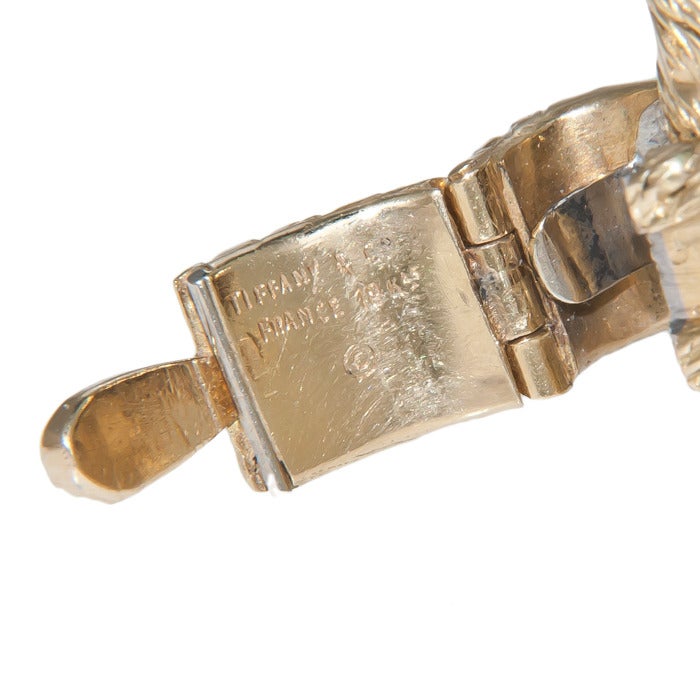 Women's Baume & Mercier Lady's Yellow Gold Bracelet Watch Retailed by Tiffany & Co with Lapis Lazuli Dial circa 1960s