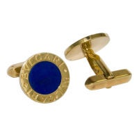 Bulgari 18K and Lapis Cufflinks