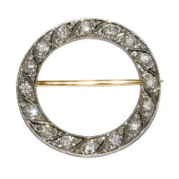 Antique Tiffany & Company Platinum & Diamond Circle Pin
