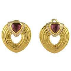 Romantic Jeffrey Stevens Diamond And Garnet Earrings