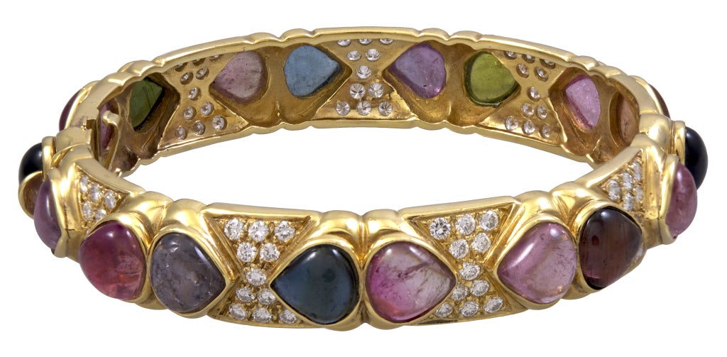 Stunning Multi Tourmaline Diamond Bracelet