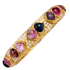 Stunning Multi Tourmaline Diamond Bracelet