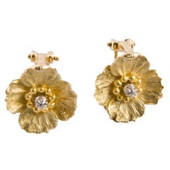 18K Gold and Platinum Earrings 18K Gold and Platinum Earrings