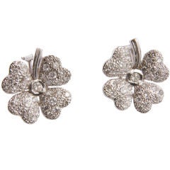 Diamond Four Leaf Clover Earrings