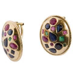 18K Gold Multi-Gem Earrings 18K Gold Multi-Gem Earrings
