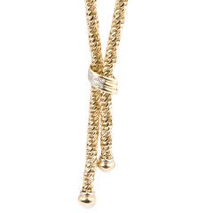 18K Gold, Diamond and Pearl Lariat