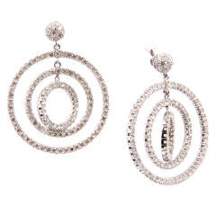 18K White Gold and Diamond Earrings