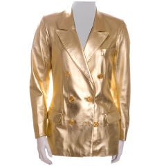 90' Yves Saint Laurent Gold Leather Jacket