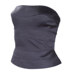 90' Thierry Mugler Couture Black Silk Bustier
