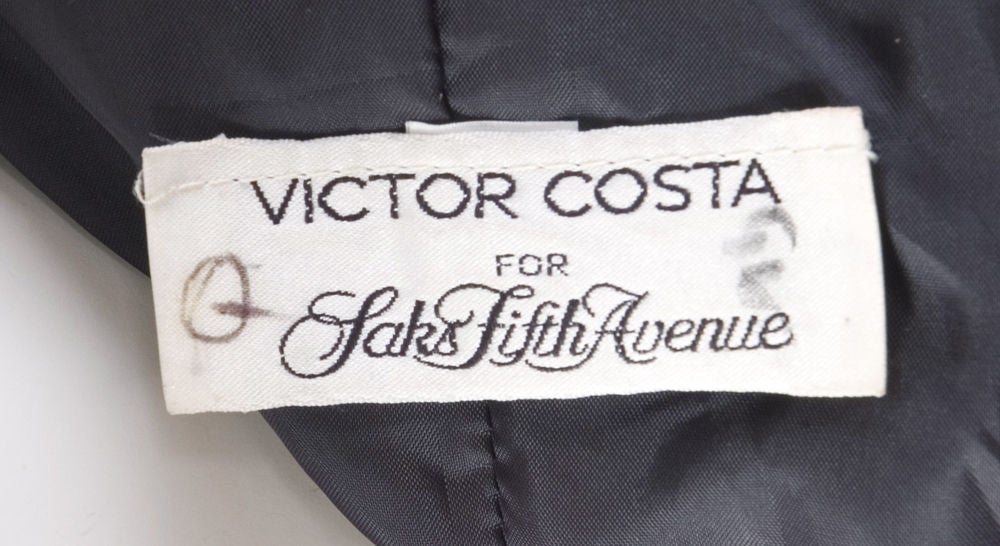 Vintage Victor Costa Black Satin Evening Gown For Sale 5