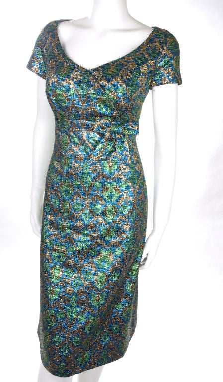 Charles Ritter Couture  Brocade Cocktail Dress For Sale 1