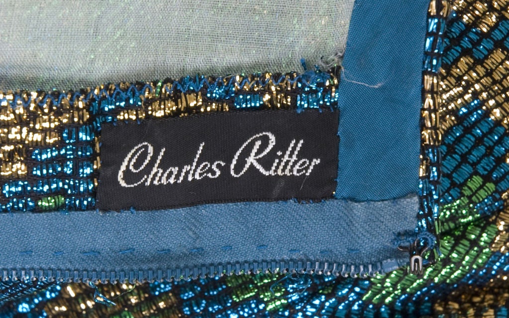 Charles Ritter Couture  Brocade Cocktail Dress For Sale 3