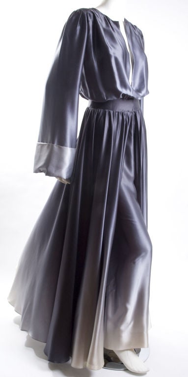 70's Jean Louis Scherrer Silk Ensemble In Shades of Gray For Sale 1