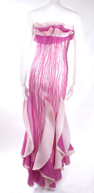 80's Hanae Mori Bustier Evening Gown For Sale 1