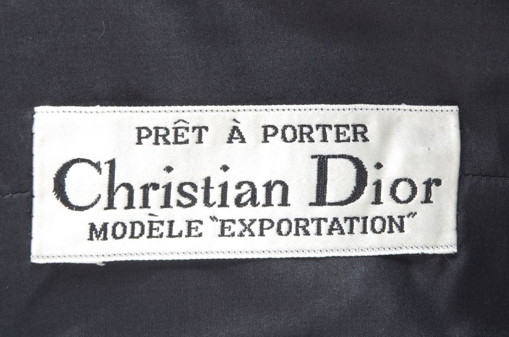 Vintage 70' Christian Dior Velvet Dress with Bow on the Back For Sale 2