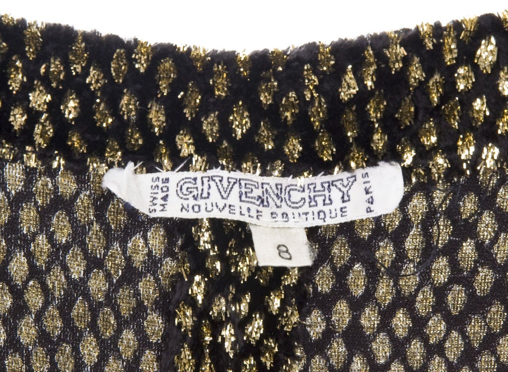 1970's Givenchy Gold Velvet Mini Dress 6