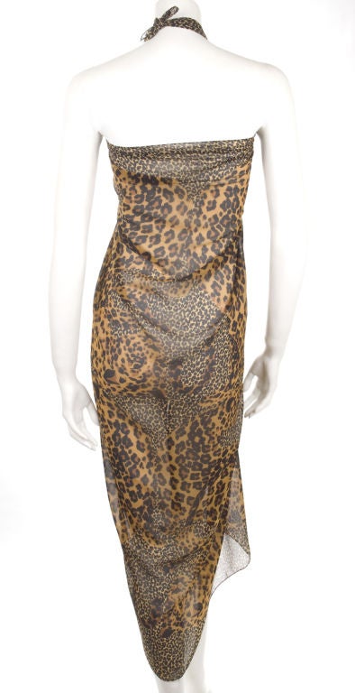 90's Yves Saint Laurent Sarong Scarf.<br />
Classic Leopard print in silk chiffon.<br />
<br />
Size 50