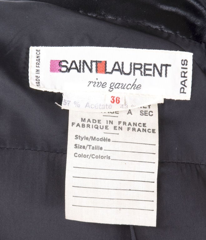 1974 Vintage Yves Saint Laurent Black Satin Jacket For Sale 2