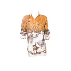 Vintage Hermés- Paris Silk Blouse- Design by LEDOUX