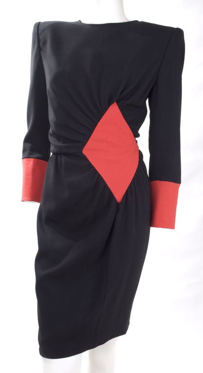 Vintage Valentino Night Dress in Black and Red In Good Condition For Sale In Hamburg, Deutschland