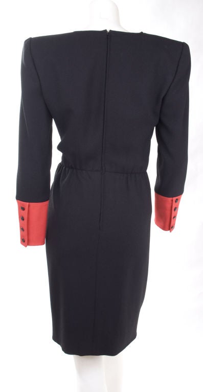 Vintage Valentino Night Dress in Black and Red For Sale 1