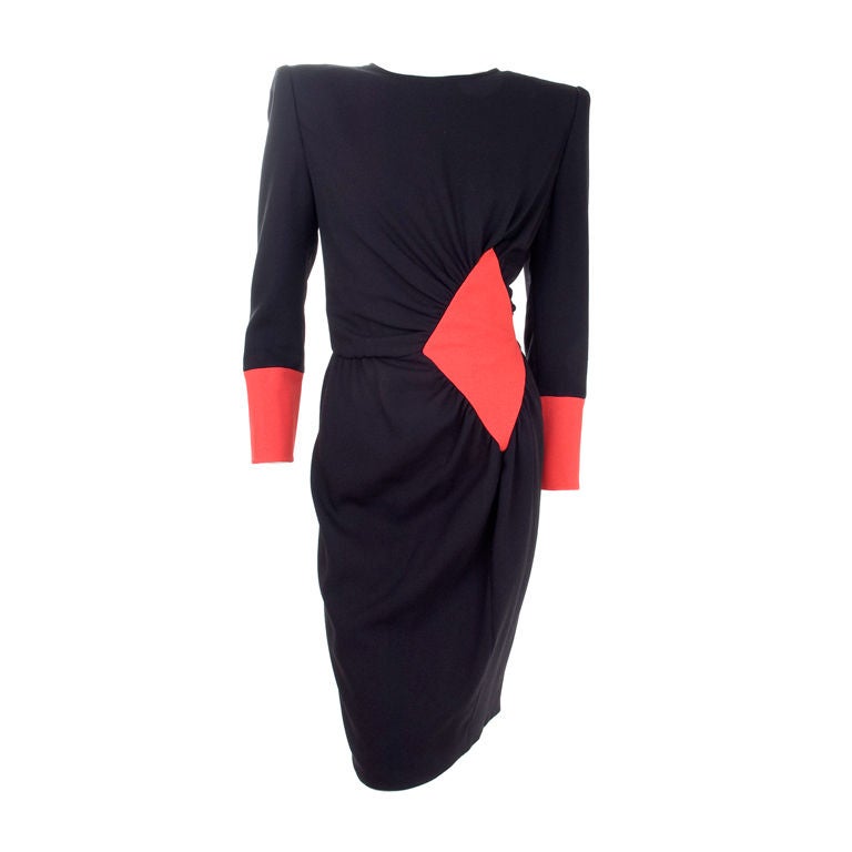 Vintage Valentino Night Dress in Black and Red For Sale