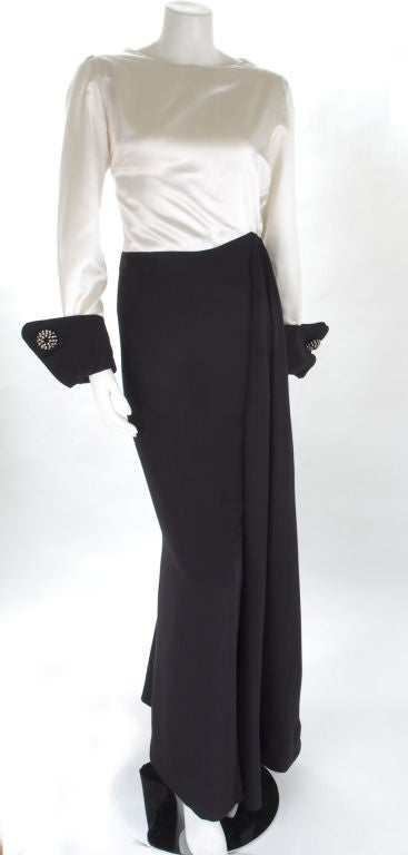 Black Vintage 80's Nina Ricci Couture Gown For Sale