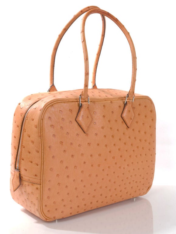 HERMES PLUME BAG in ORANGE OSTRICH at 1stdibs