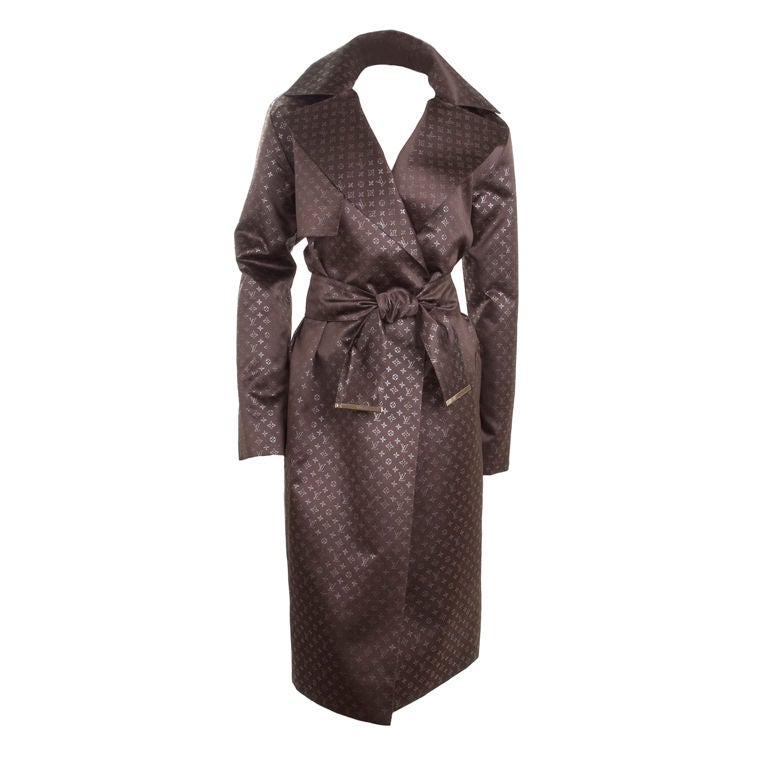 Louis Vuitton Monogram Satin Trench Coat Limited Edition at 1stdibs
