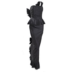 Vintage 1986 Black Chanel Boutique Silk Gown