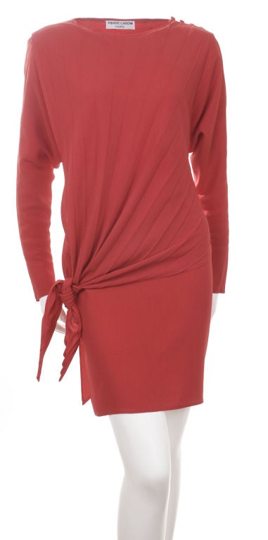 70's Bright Red Pierre Cardin Dress In Good Condition For Sale In Hamburg, Deutschland