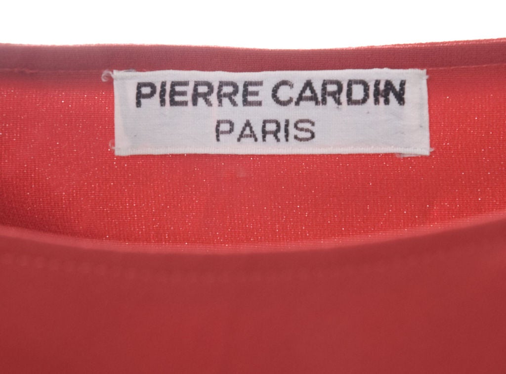 70's Bright Red Pierre Cardin Dress For Sale 4