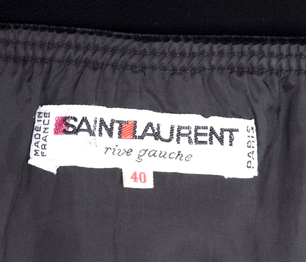 Vintage Yves Saint Laurent Orchid Taffeta and Black Velvet Evening Dress For Sale 3