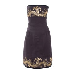 Jacqueline de Ribes Gold Embroidered Cocktail Dress