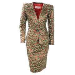 80's Vintage Yves Saint Laurent HAUTE COUTURE Brocade Suit 3