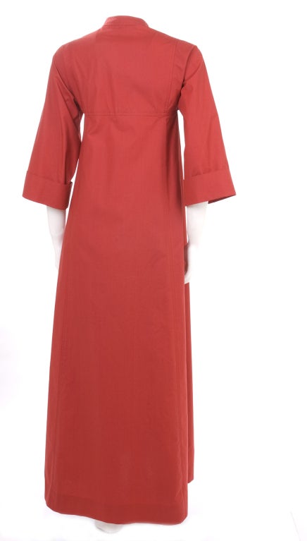 Vintage 1971 Yves Saint Laurent Moroccan Inspired Cotton Maxi Dress For Sale 1