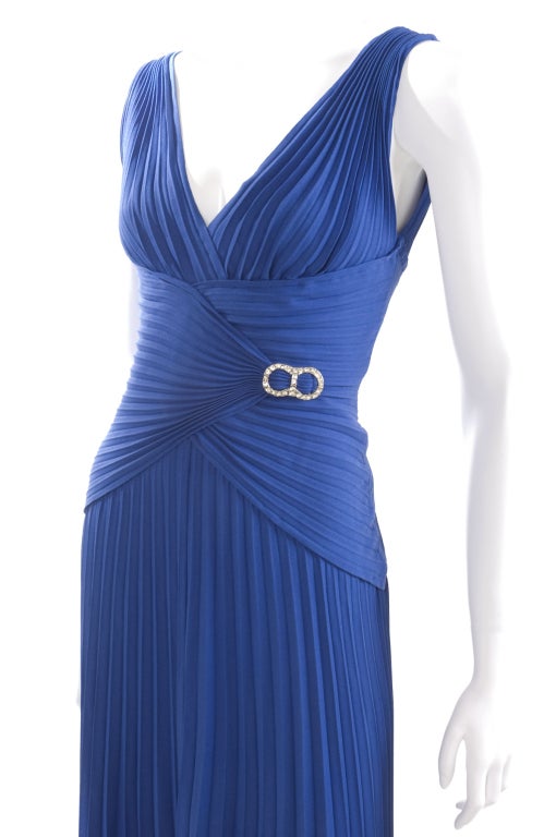 Vintage Loris Azzaro Royal Blue Evening Gown For Sale 1