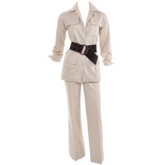 Vintage 1969 Yves Saint Laurent Safari Suit with Belt