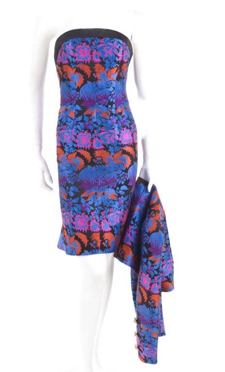 Purple Yves Saint Laurent Haute Couture Bustier Dress and Bolero For Sale